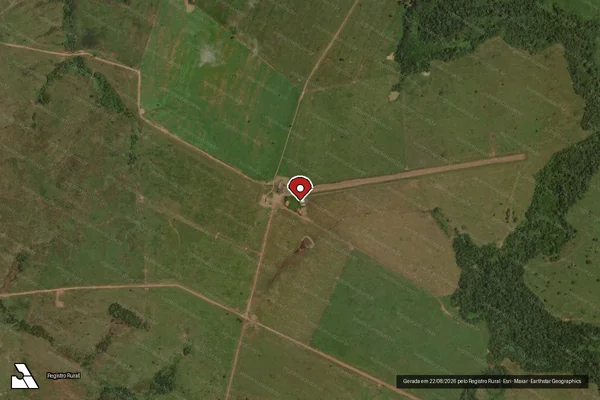 Imagem de satélite de Infração da Flora em São Félix do Xingu - PA (marcador da localização)