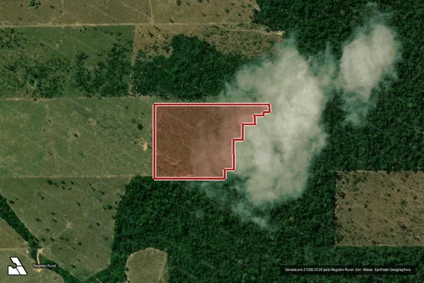 Imagem de satélite de Infração da Flora em Cujubim - RO