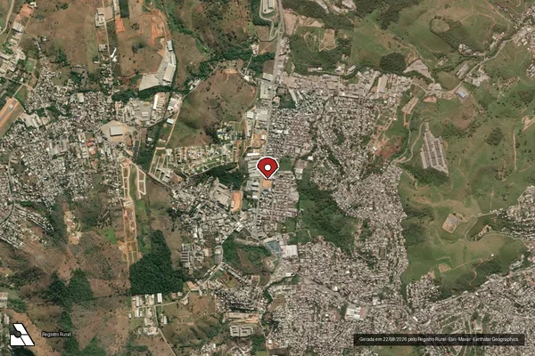 Imagem de satélite de Infração Ambiental em Cachoeiro de Itapemirim - ES (marcador da localização)