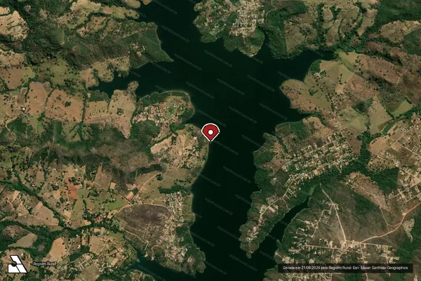Imagem de satélite de Infração da Flora em Santo Antônio do Descoberto - GO (marcador da localização)