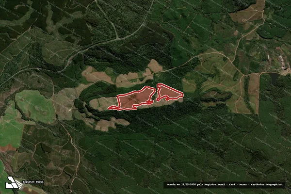 Imagem de satélite — Embargo IBAMA — Infração da Flora — Vargem Bonita/SC