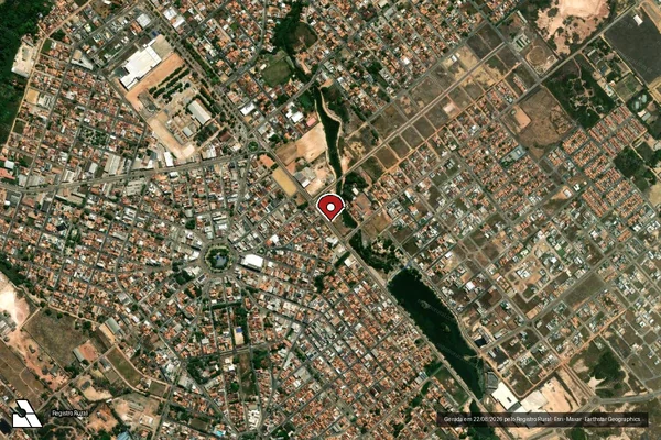 Imagem de satélite de Infração da Flora em Paragominas - PA (marcador da localização)
