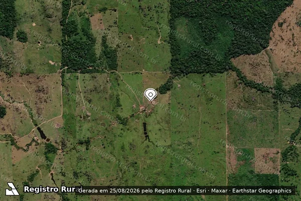 Imagem de satélite de Infração da Flora em Monte Negro - RO (marcador da localização)