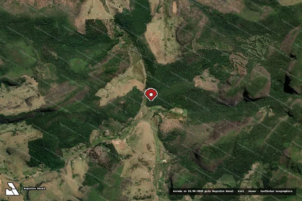 Imagem de satélite de Infração Ambiental em Trajano de Moraes - RJ (marcador da localização)