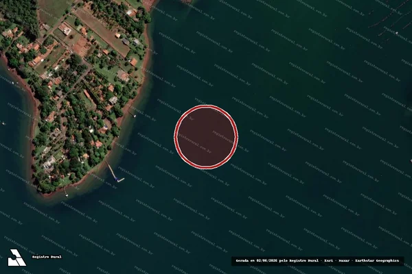 Imagem de satélite — Embargo IBAMA — Infração Ambiental - Santa Fé do Sul/SP