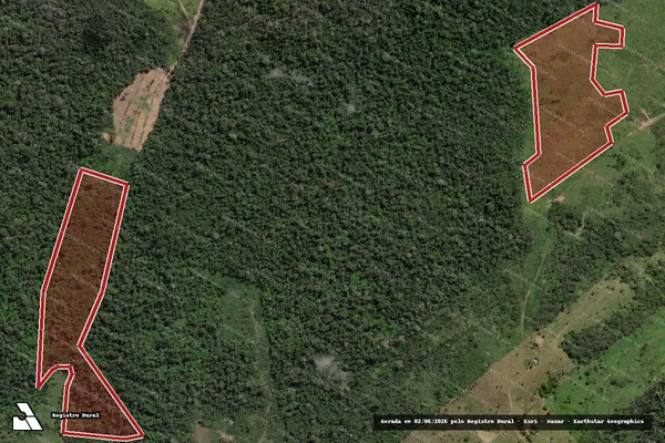 Imagem de satélite — Embargo IBAMA — Infração da Flora - Porto Acre/AC