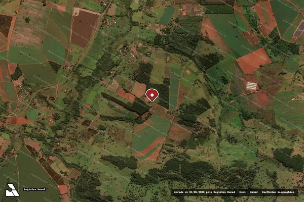 Imagem de satélite de Desmatamento em Campo Limpo de Goiás - GO (marcador da localização)