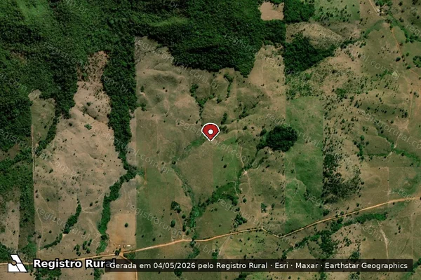 Imagem de satélite de Infração Ambiental em Presidente Médici - RO (marcador da localização)