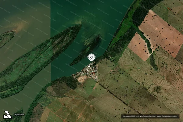 Imagem de satélite de Infração Ambiental em Alto Paraíso - PR (marcador da localização)