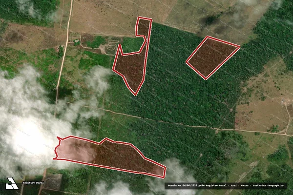 Imagem de satélite — Embargo IBAMA — Infração da Flora — Laranjal do Jari/AP