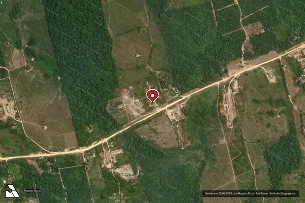 Imagem de satélite de Infração Ambiental em Uruará - PA (marcador da localização)