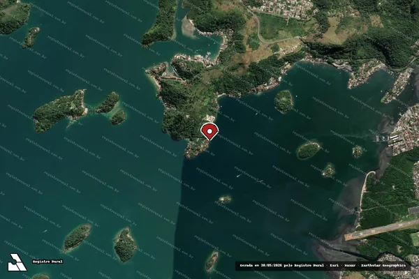Imagem de satélite de Infração Ambiental em Angra dos Reis - RJ (marcador da localização)