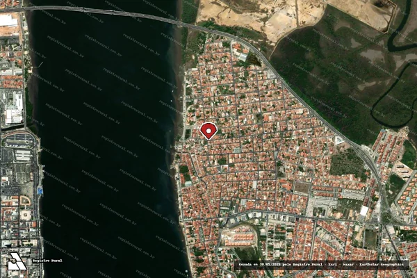 Imagem de satélite de Infração Ambiental em Barra dos Coqueiros - SE (marcador da localização)