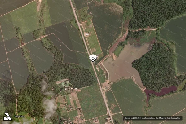 Imagem de satélite de Infração da Flora em Novo Progresso - PA (marcador da localização)