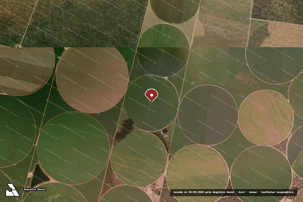 Imagem de satélite de Infração Ambiental em Barreiras - BA (marcador da localização)
