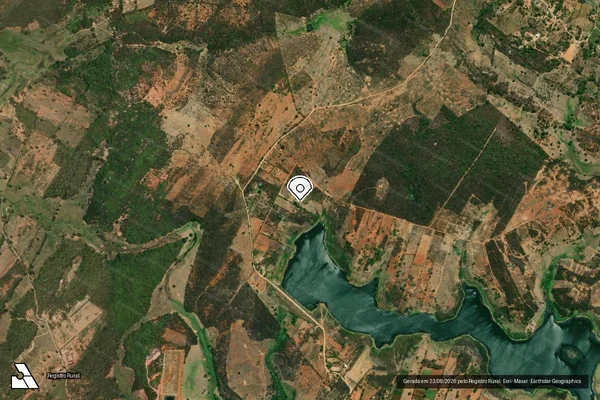 Imagem de satélite de Infração Ambiental em Princesa Isabel - PB (marcador da localização)