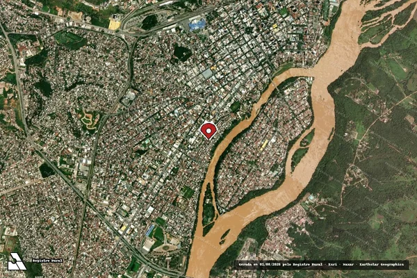Imagem de satélite de Infração Ambiental em Governador Valadares - MG (marcador da localização)