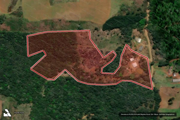 Imagem de satélite — Embargo IBAMA — Infração da Flora - Cruz Machado/PR
