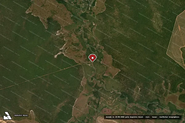 Imagem de satélite de Infração Ambiental em Alto Taquari - MT (marcador da localização)