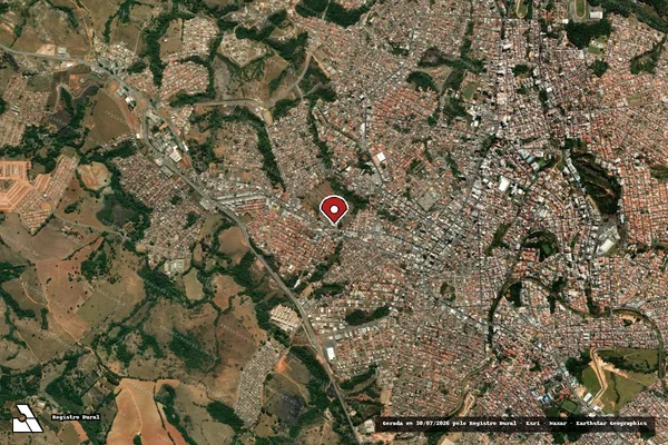Imagem de satélite de Infração da Fauna em Lavras - MG (marcador da localização)