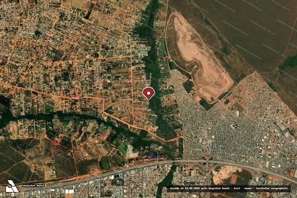 Imagem de satélite de Infração Ambiental em Brasília - DF (marcador da localização)