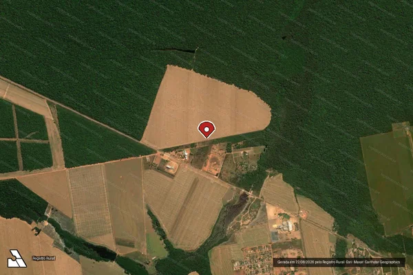 Imagem de satélite de Infração Ambiental em Feliz Natal - MT (marcador da localização)