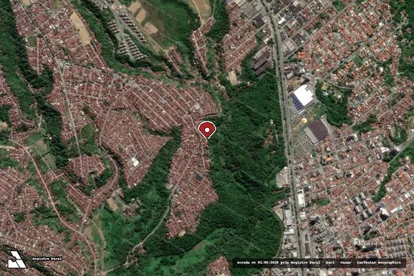Imagem de satélite de Infração da Flora em Maceió - AL (marcador da localização)