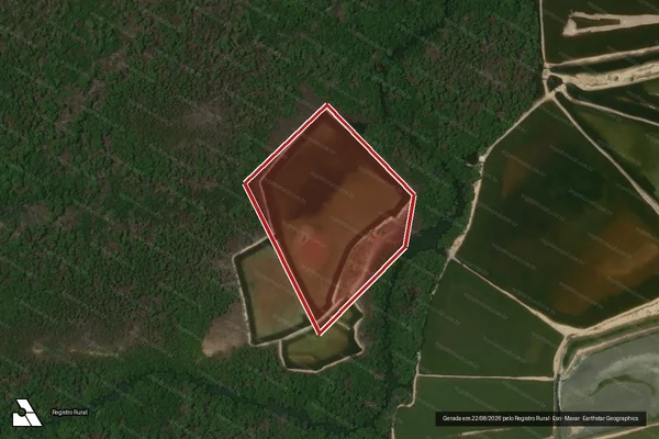 Imagem de satélite — Embargo IBAMA — Infração Ambiental - Pacatuba/SE