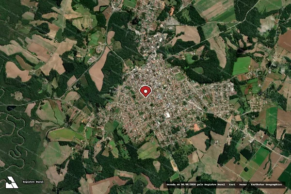 Imagem de satélite de Infração Ambiental em Rebouças - PR (marcador da localização)