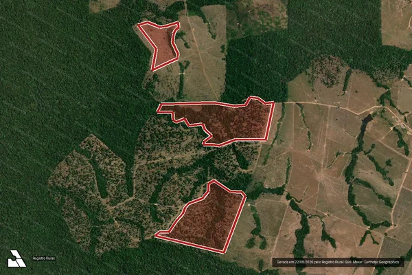 Imagem de satélite de Infração da Flora em Cotriguaçu - MT