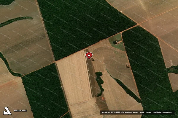 Imagem de satélite de Infração Ambiental em Nova Maringá - MT (marcador da localização)