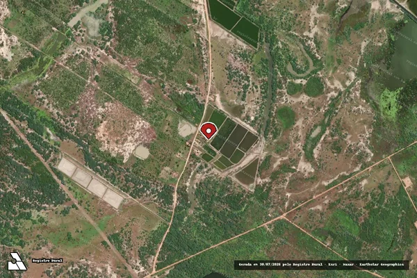 Imagem de satélite de Infração Ambiental em Mossoró - RN (marcador da localização)