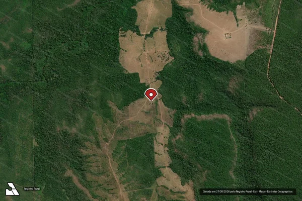 Imagem de satélite de Infração da Flora em Espigão D'Oeste - RO (marcador da localização)