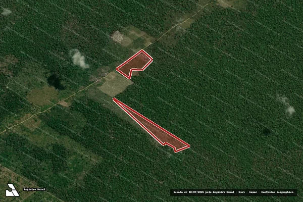 Imagem de satélite — Embargo IBAMA — Infração da Flora - Uruará/PA