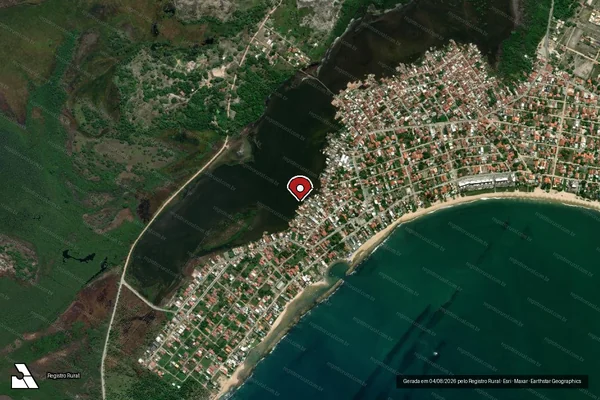 Imagem de satélite de Infração Ambiental em Ipojuca - PE (marcador da localização)