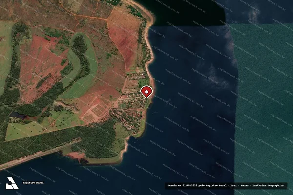 Imagem de satélite de Infração da Flora em Itumbiara - GO (marcador da localização)