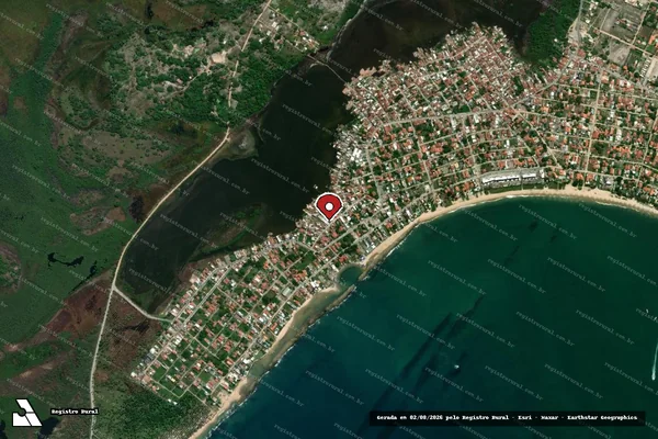 Imagem de satélite de Infração Ambiental em Ipojuca - PE (marcador da localização)