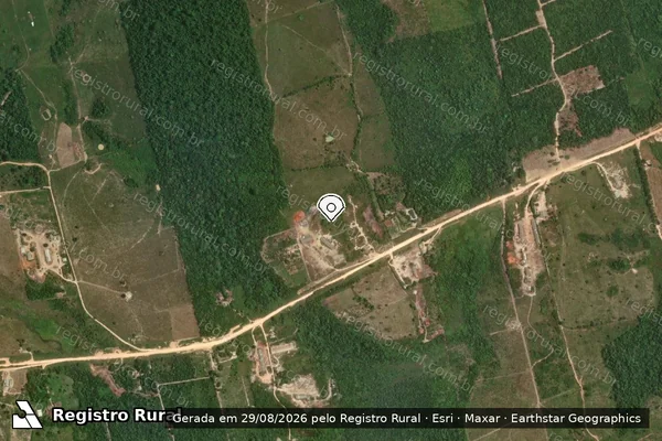 Imagem de satélite de Infração Ambiental em Uruará - PA (marcador da localização)