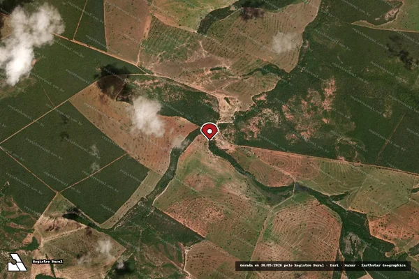 Imagem de satélite de Infração Ambiental em Pontal do Araguaia - MT (marcador da localização)