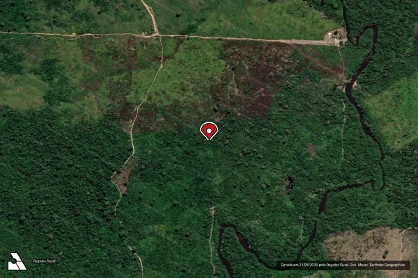 Imagem de satélite de Infração da Flora em Senador José Porfírio - PA (marcador da localização)