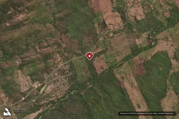 Imagem de satélite de Infração Ambiental em Cariús - CE (marcador da localização)