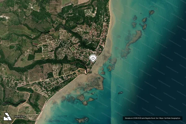 Imagem de satélite — Embargo IBAMA — Infração Ambiental - Prado/BA