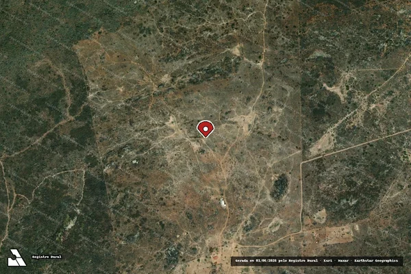 Imagem de satélite de Infração Ambiental em Boqueirão - PB (marcador da localização)