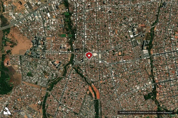 Imagem de satélite de Infração Ambiental em Goiânia - GO (marcador da localização)
