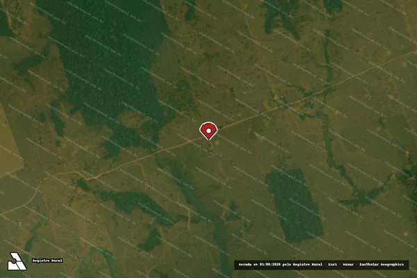 Imagem de satélite de Desmatamento em Porto Velho - RO (marcador da localização)