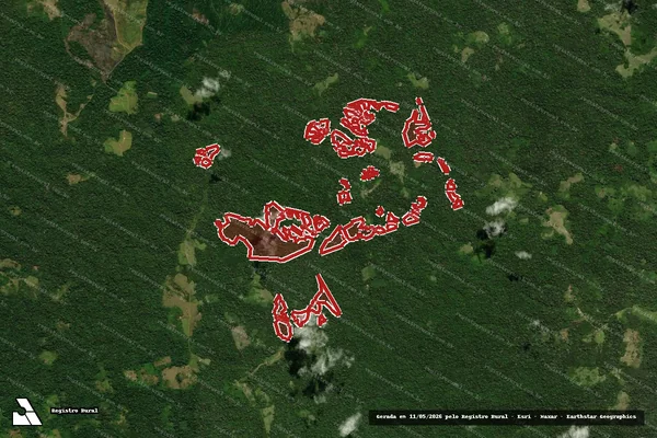 Imagem de satélite — Embargo IBAMA — Infração da Flora — Assis Brasil/AC
