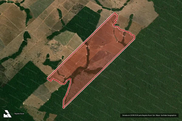 Imagem de satélite de Infração da Flora em Nova Bandeirantes - MT