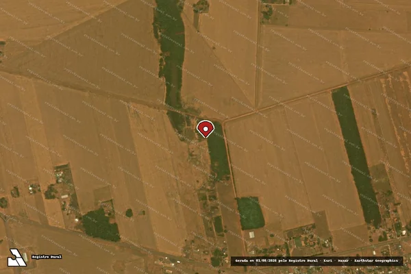 Imagem de satélite de Infração Ambiental em Cláudia - MT (marcador da localização)