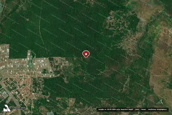 Imagem de satélite de Infração Ambiental em Caucaia - CE (marcador da localização)