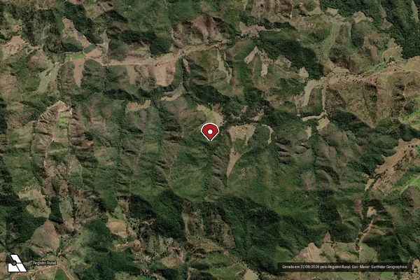 Imagem de satélite de Infração da Flora em Água Boa - MG (marcador da localização)